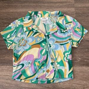Just Polly Button Down Short Sleeve